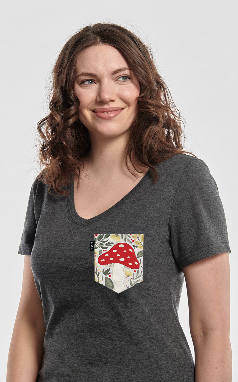 Dwight Shroom Semi-Fitted V-Neck with Pocket