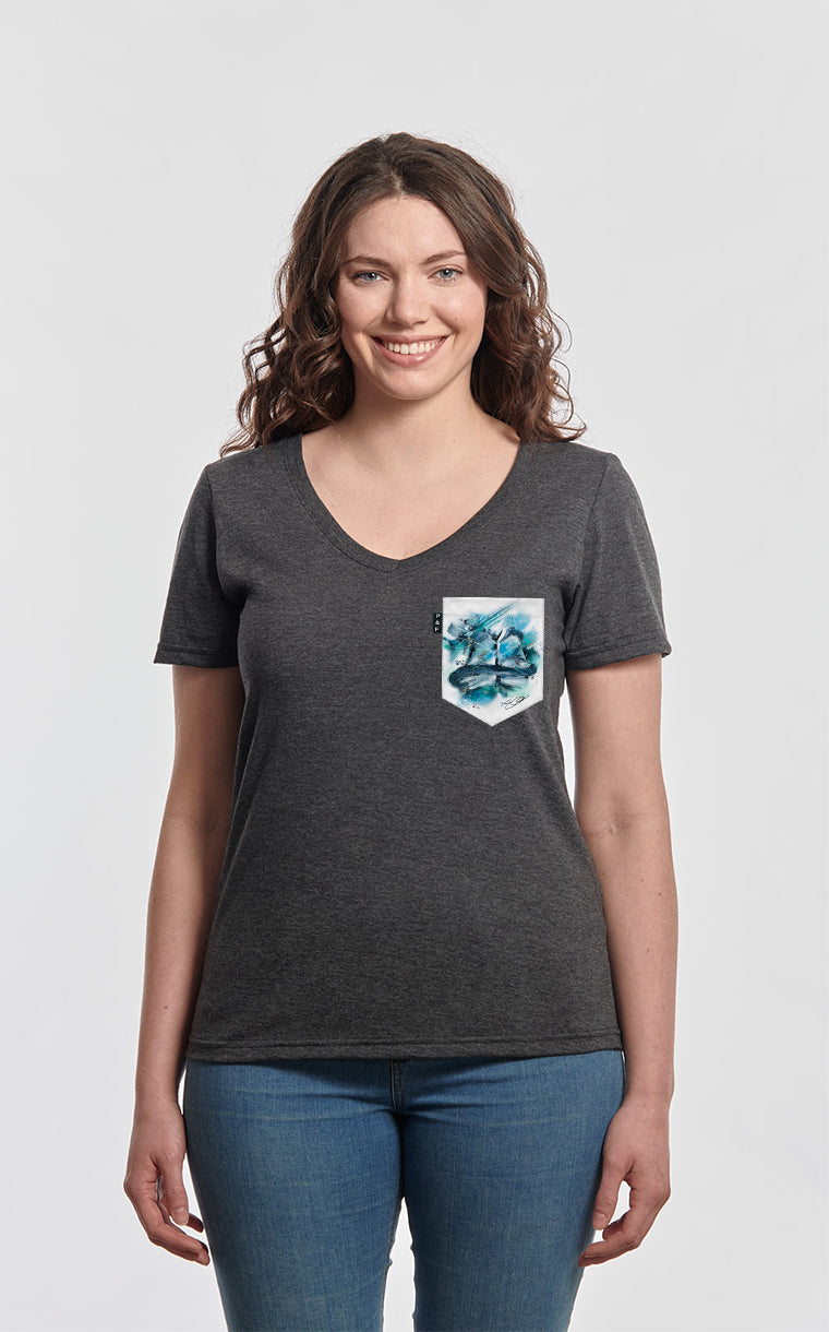 Semi-Fitted V-Neck with Pocket Cystic Fibrosis Canada