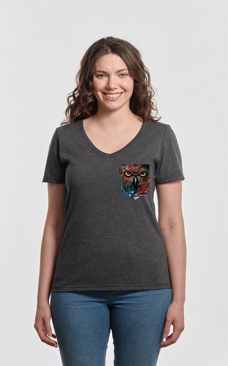 Owly Grail Semi-Fitted V-Neck with Pocket