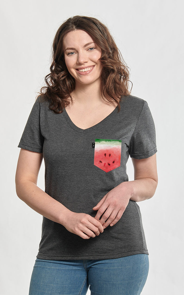 Post Melon Pocket Semi-Fitted V-Neck