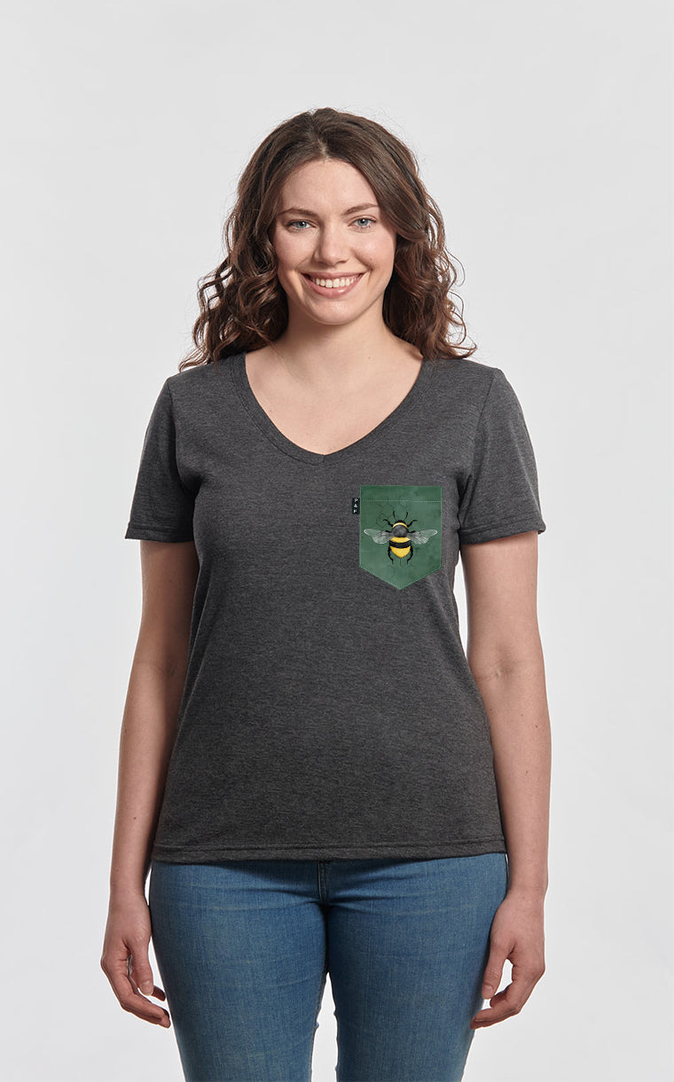 Semi-fitted V-neck with pocket To bee or not to bee