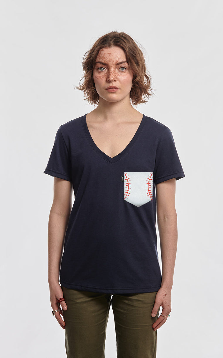 Semi-fitted V-neck with Softball Pocket