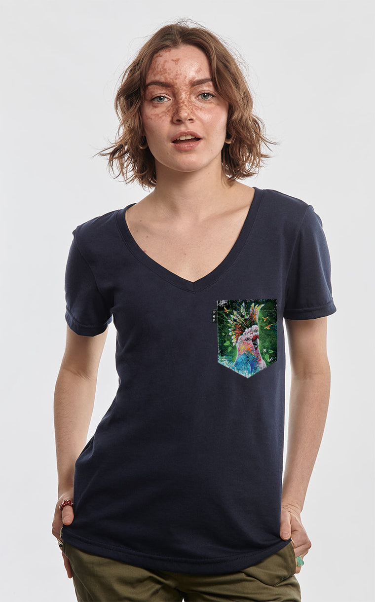 Cacatoes Pocket Semi-Fitted V-Neck