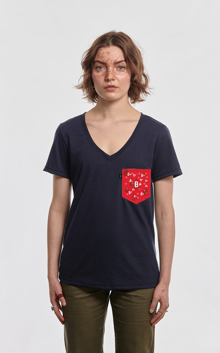 Hema b+ semi-fitted V-neck with pocket