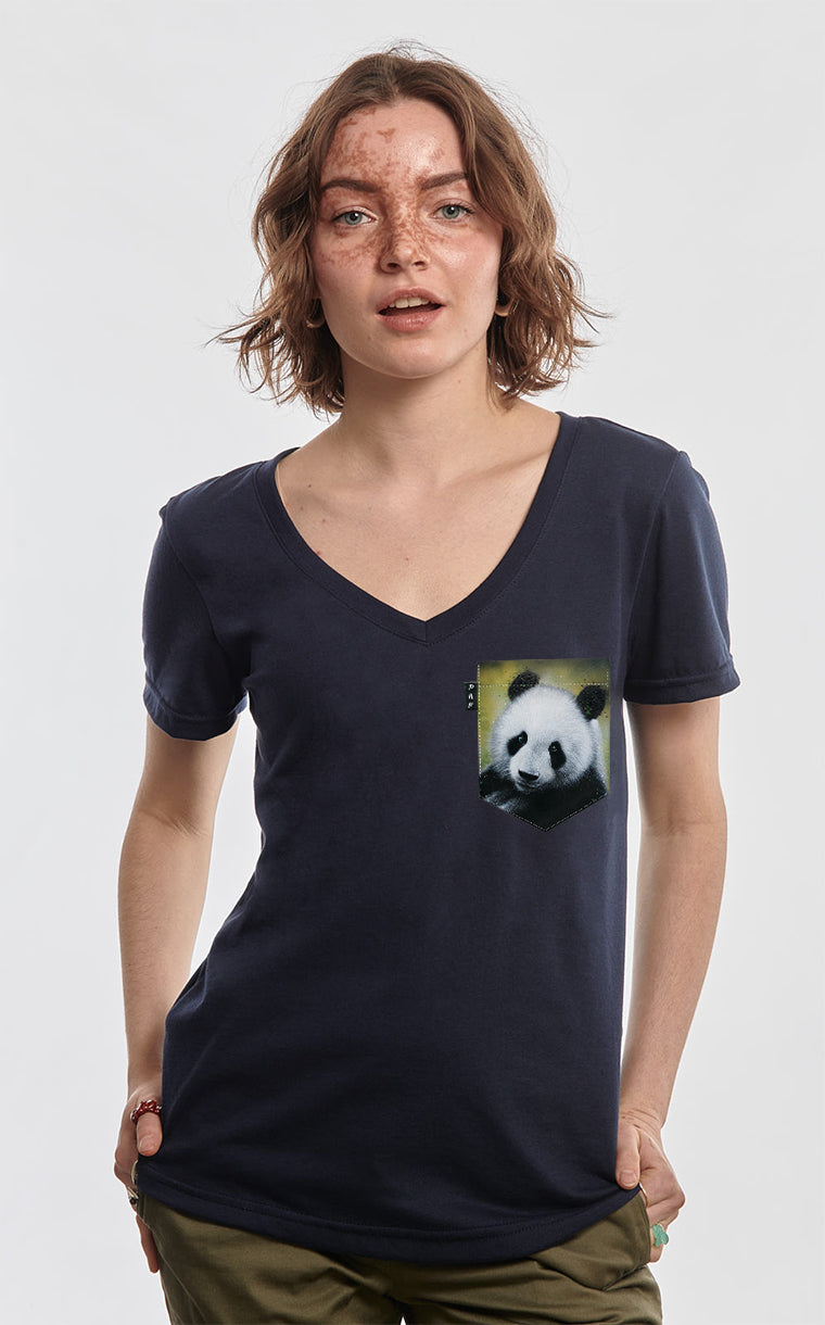 Replay Panda Pocket Semi-Fitted V-Neck