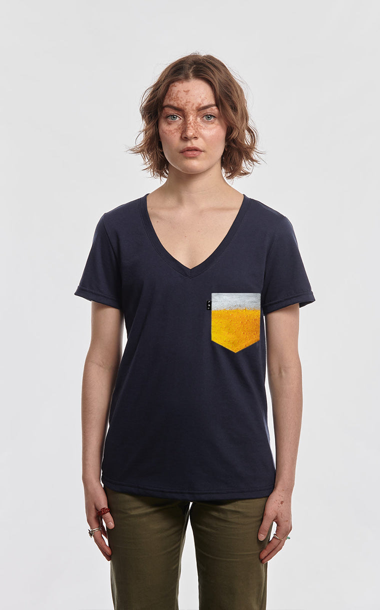 Semi-fitted V-neck with pocket Point 0.8