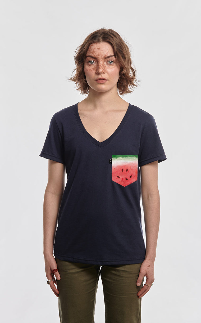 Post Melon Pocket Semi-Fitted V-Neck