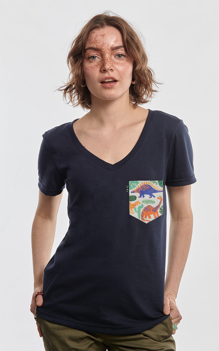 Zinosaurs Semi-Fitted V-Neck with Pocket