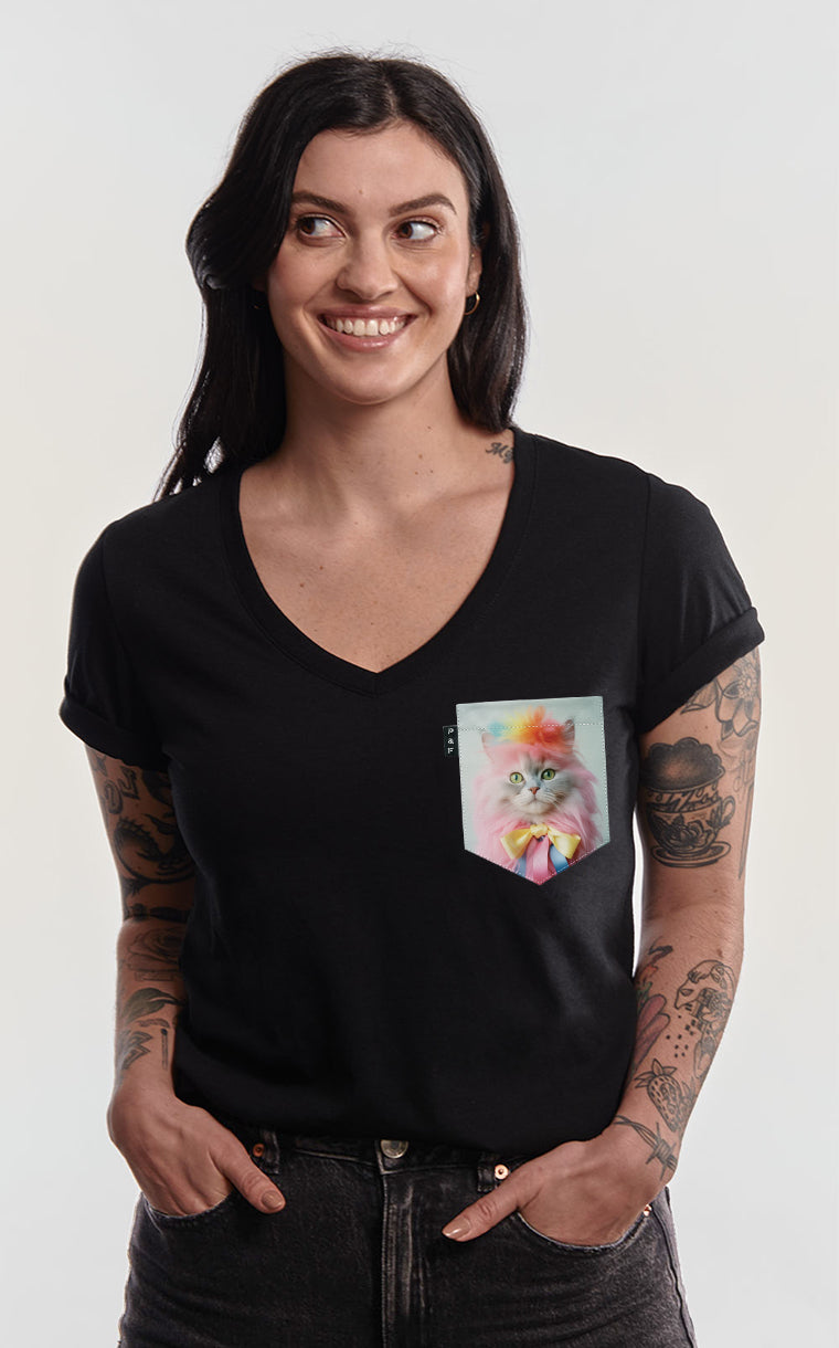 Cat Will Be Fine Pocket Semi-Fitted V-Neck