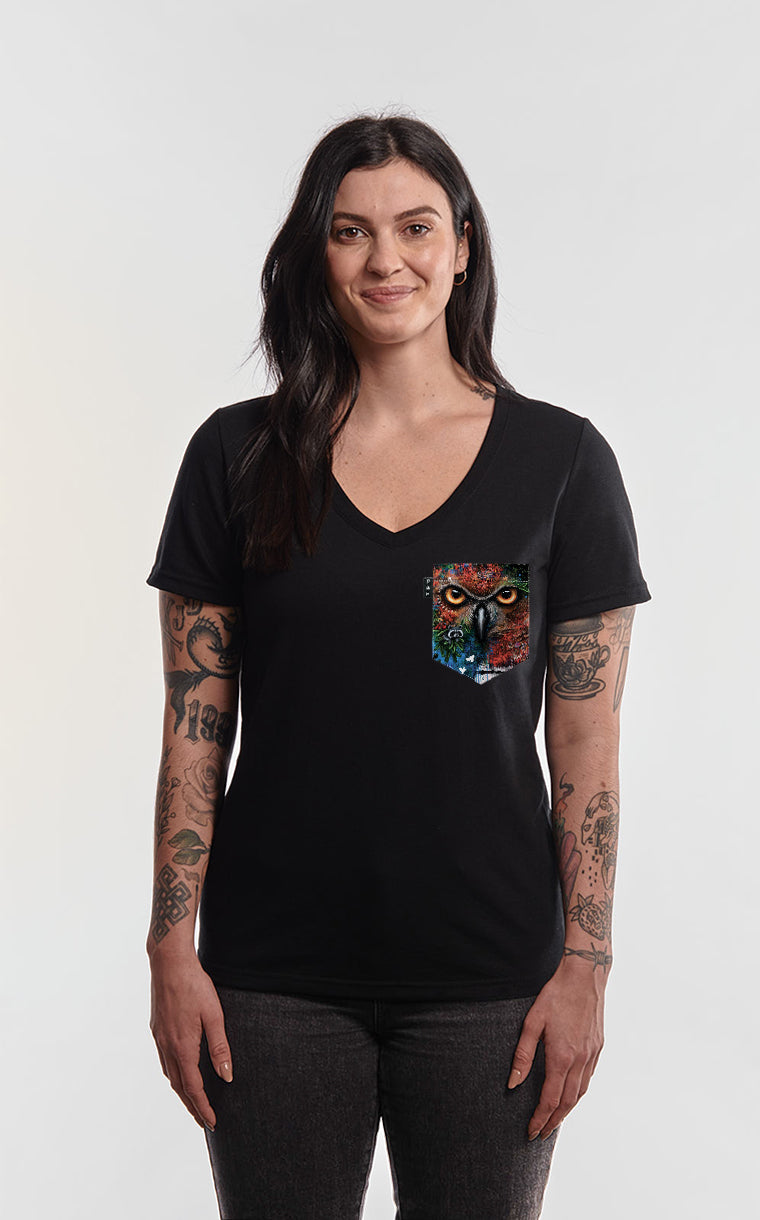 Owly Grail Semi-Fitted V-Neck with Pocket