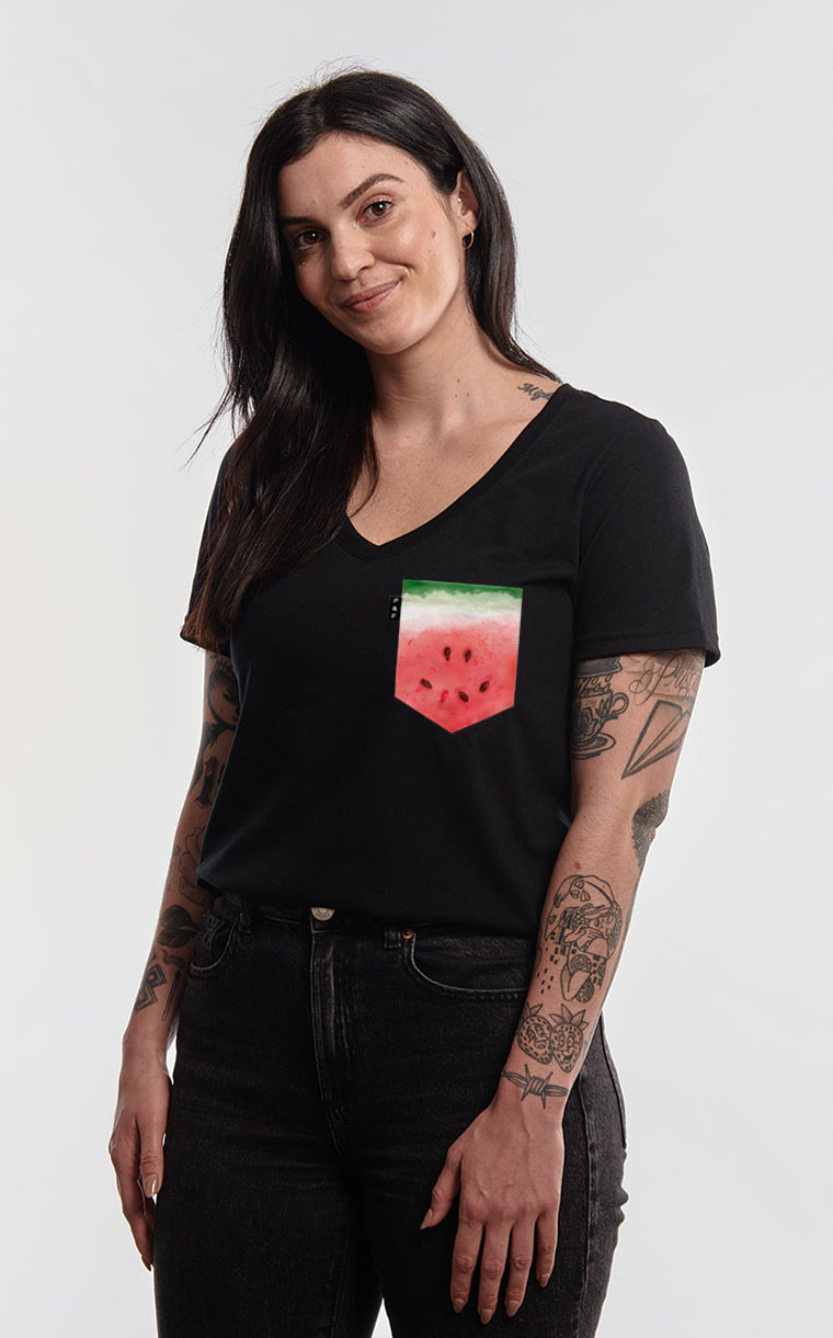 Post Melon Pocket Semi-Fitted V-Neck