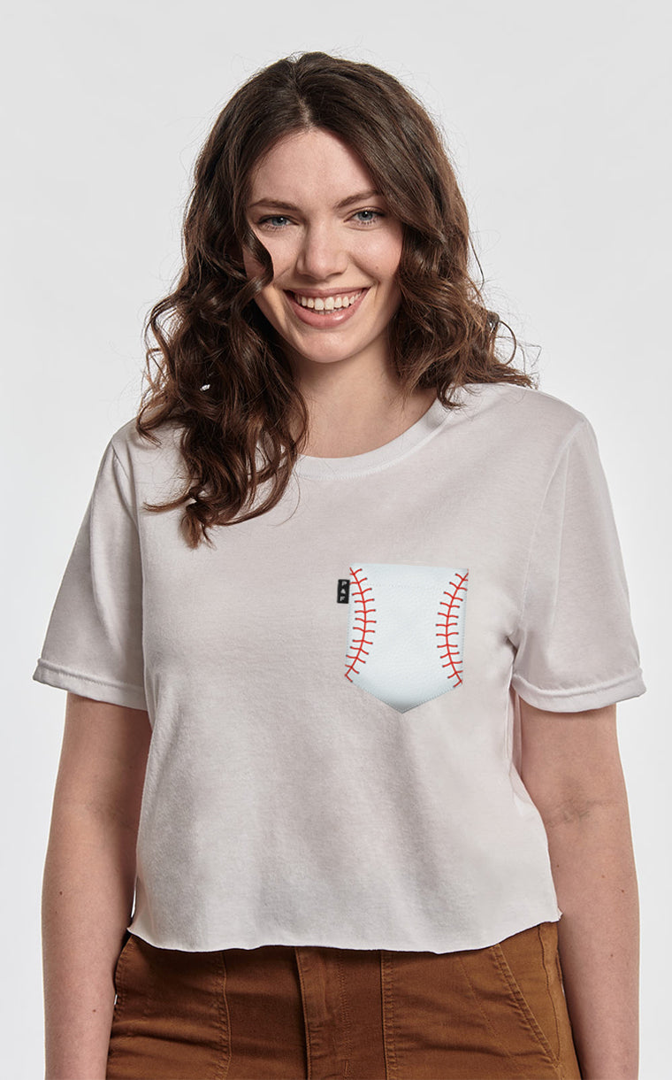 Softball Pocket Crop Top T-Shirt