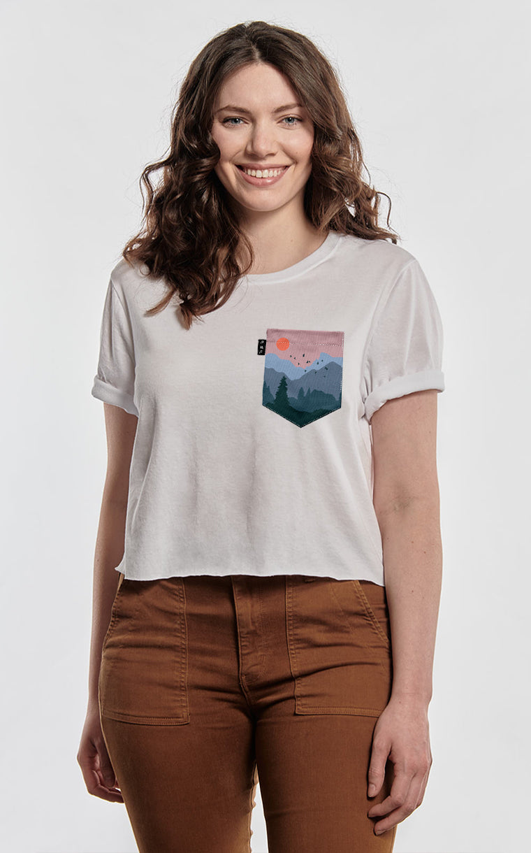 Brokeback Mountain Pocket Crop Top T-Shirt