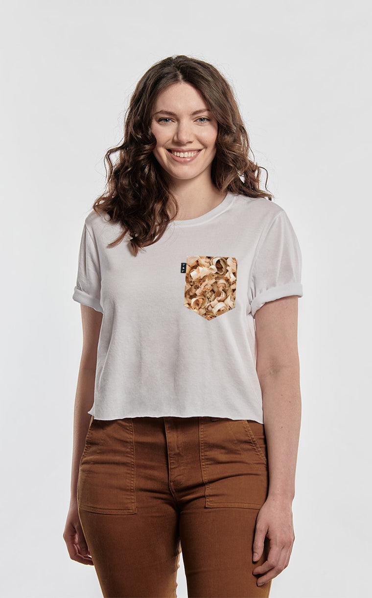 Wood Chip Pocket Crop Top T-Shirt