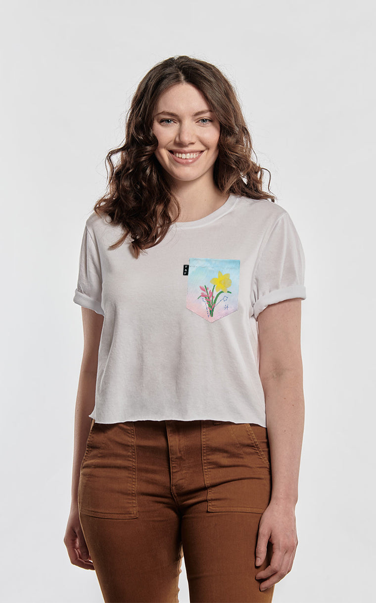 T-shirt « crop top » à poche Fish J'feelais