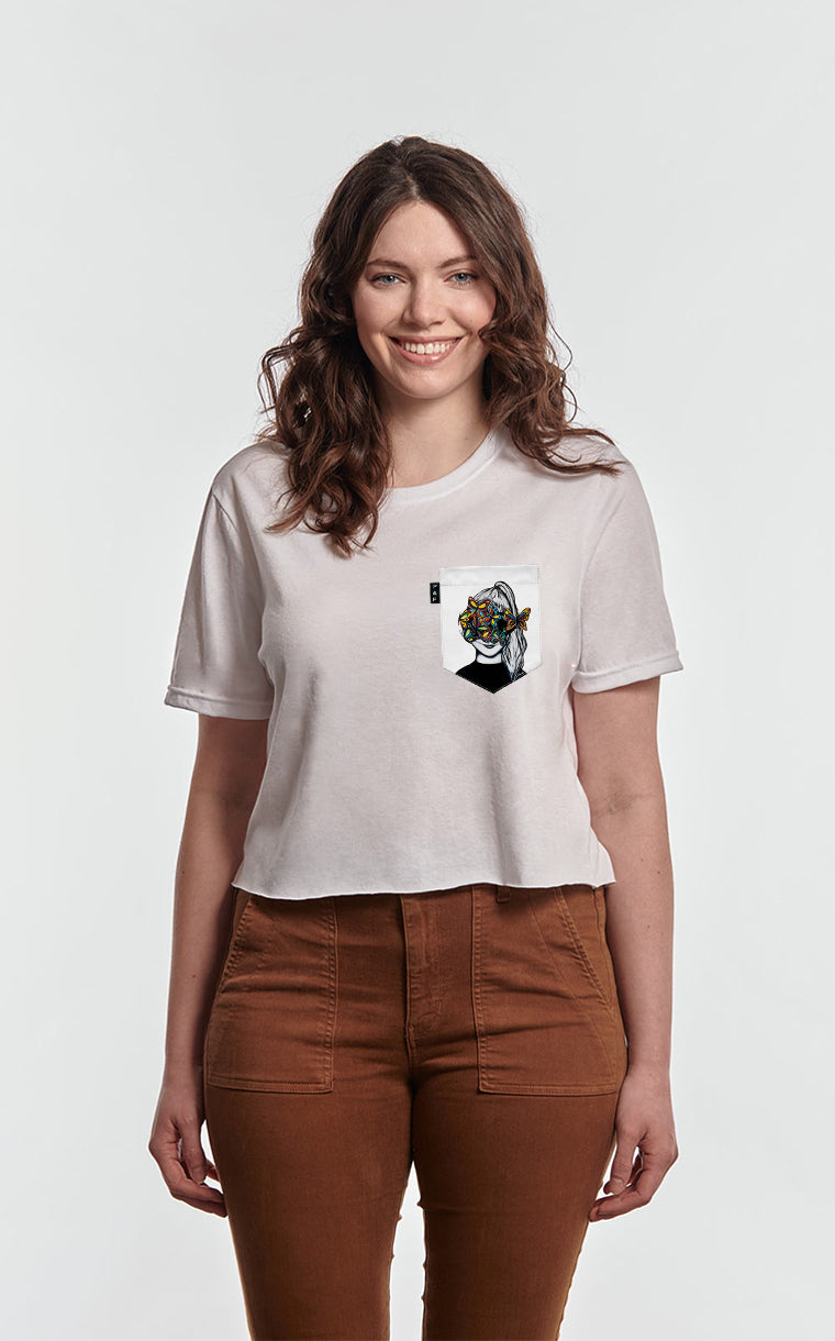 FND-Girls Crop Top Pocket T-Shirt