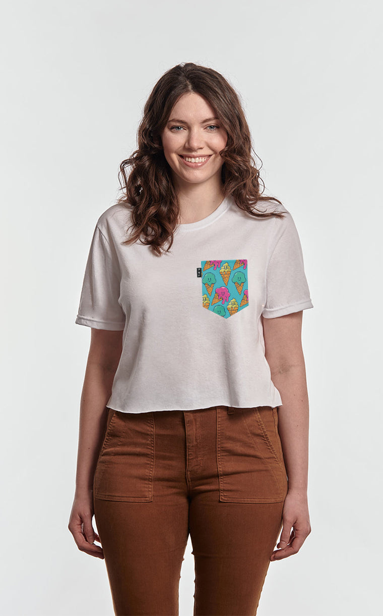 Ice Ice Babies Pocket Crop Top T-Shirt