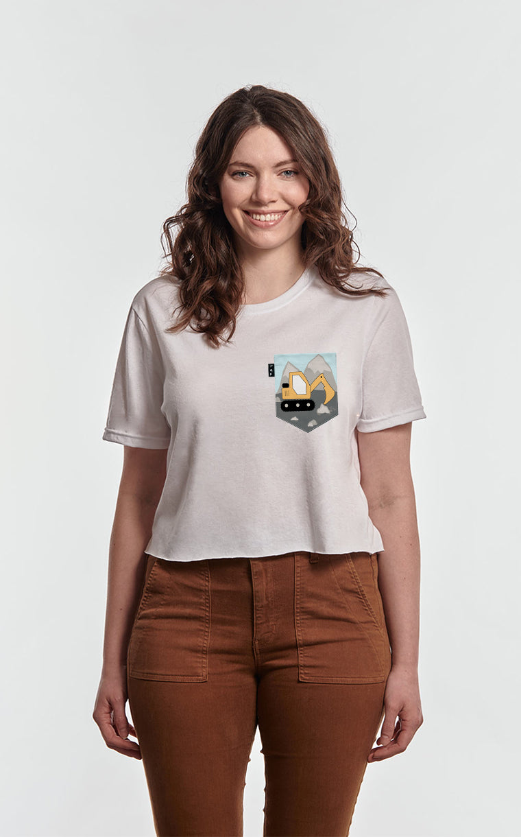 T-shirt « crop top » à poche pour femme avec poche La Pelle ^ 