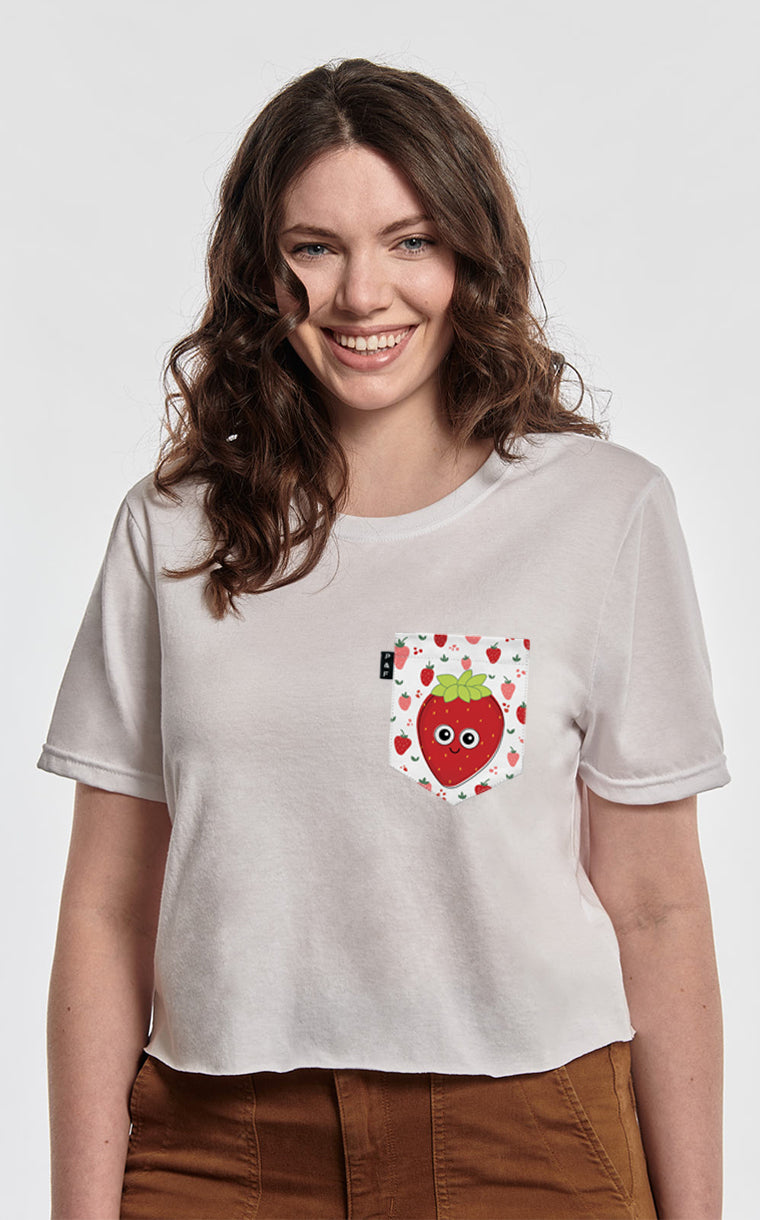 Marie-Antoinette la Fraise pocket crop top t-shirt