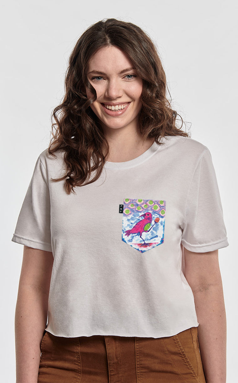 Bird Bird Pocket Crop Top T-Shirt