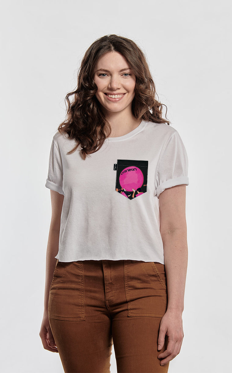 Omnikin PINK Pocket Crop Top T-Shirt