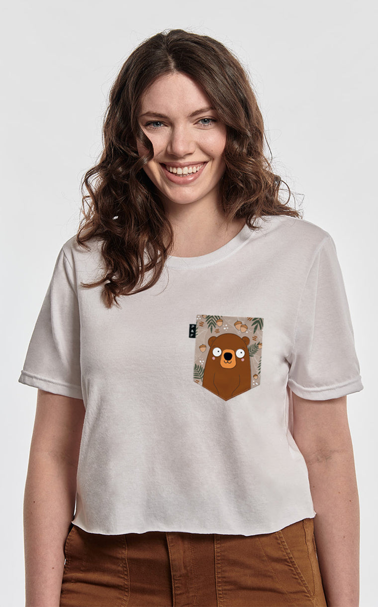 T-shirt « crop top » à poche Ours Winston