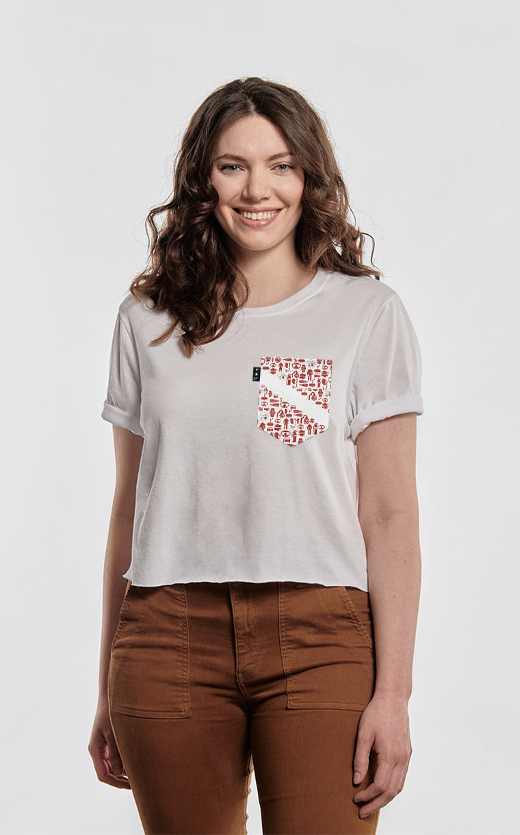 Quebec Subaquatique “crop top” pocket t-shirt