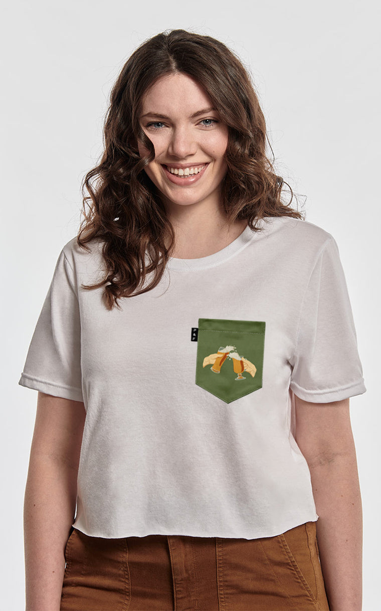 Pocket Crop Top T-Shirt One Pint Left