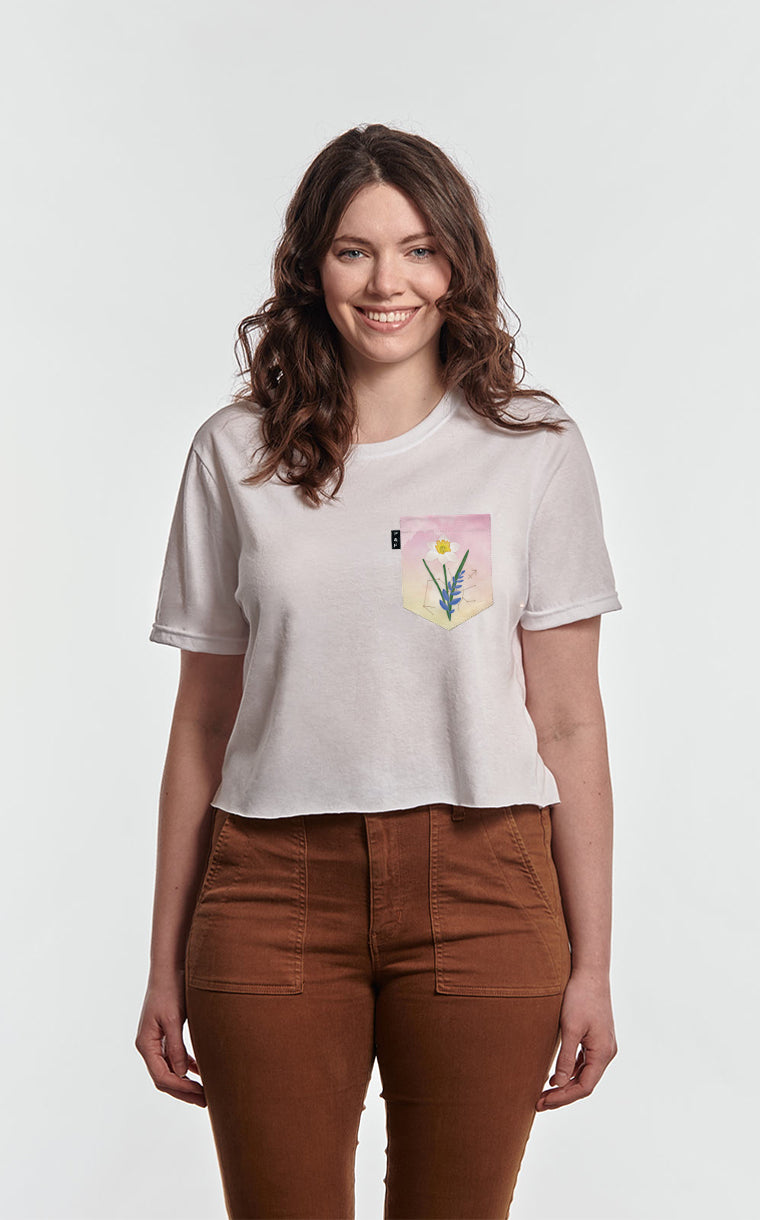 Crop top t-shirt with pocket No offense, a hundred grudges