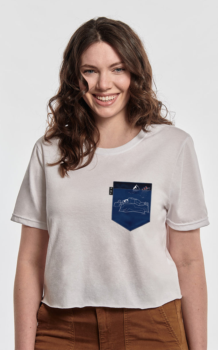 Ship Happens Pocket Crop Top T-Shirt