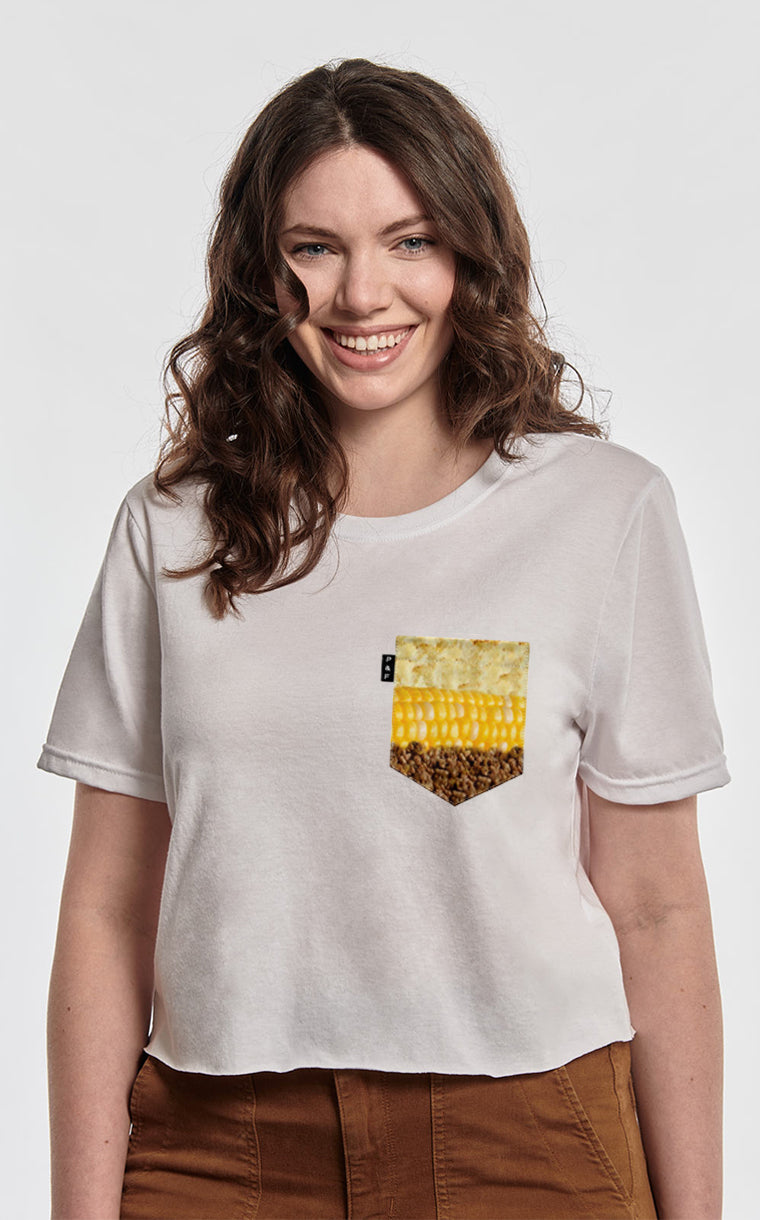 T-shirt « crop top » à poche Steak Blé d'Inde patate