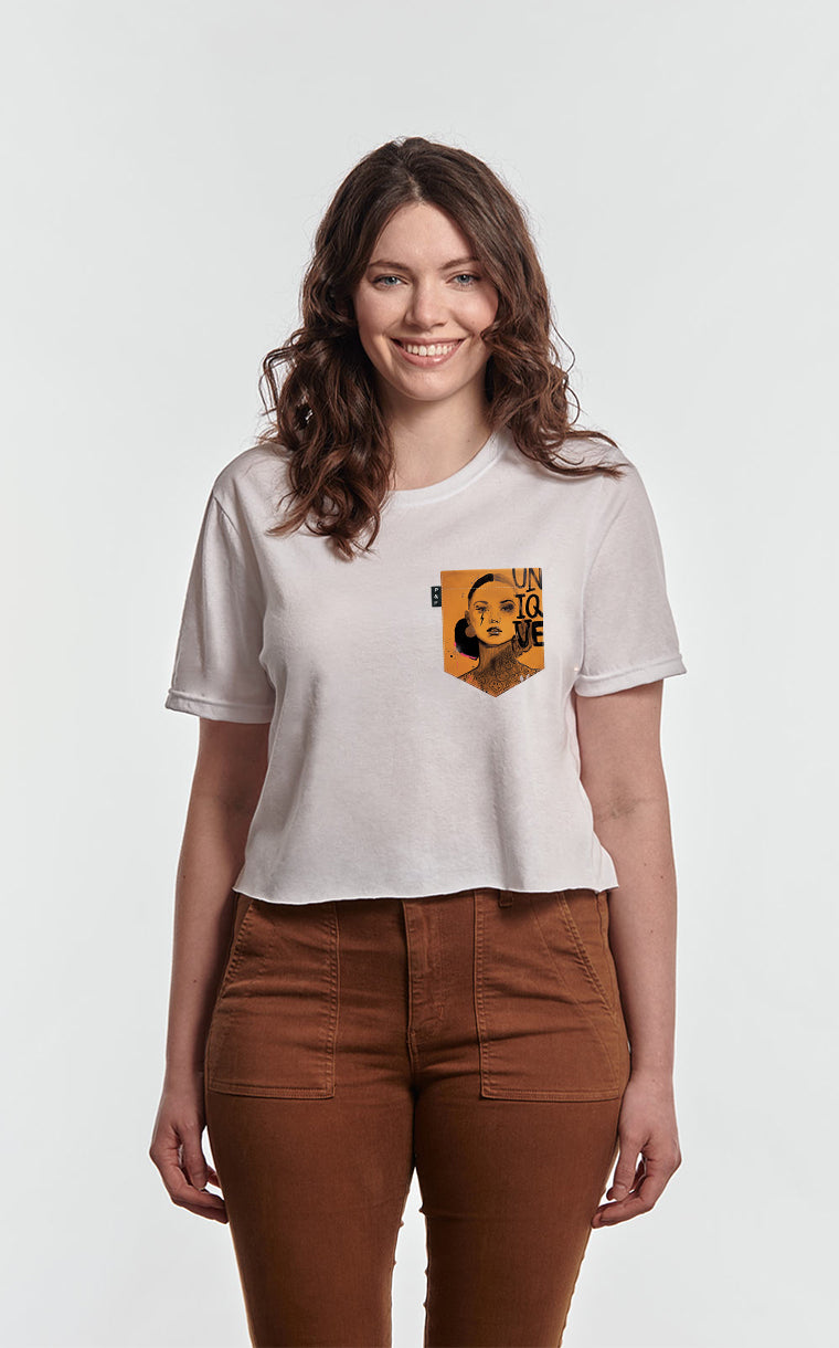 T-shirt « crop top » à poche Unique