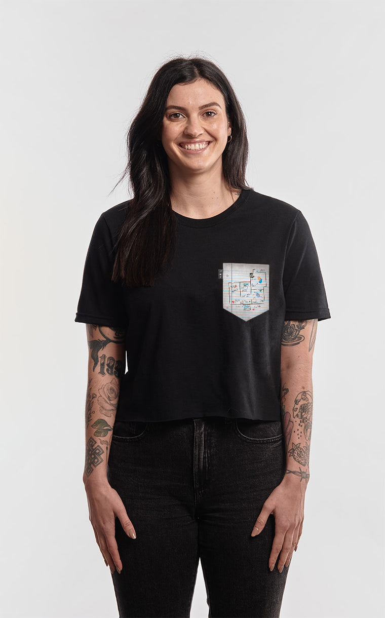 T-shirt « crop top » à poche pour femme avec poche En plein sur ma poire ^ 