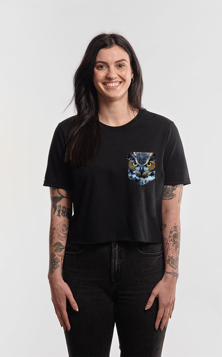 T-shirt « crop top » à poche Hedwige