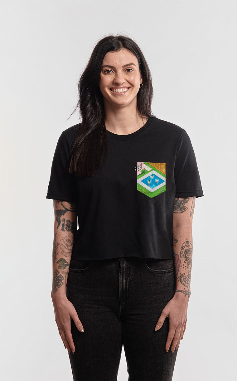 T-shirt « crop top » à poche Klapaucius