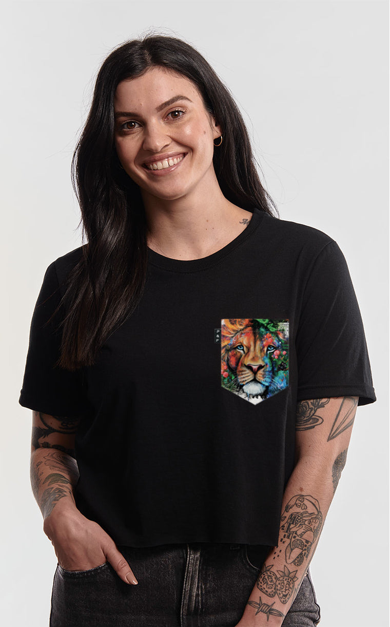 Mufasa Pocket Crop Top T-Shirt