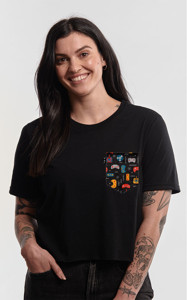 T-shirt « crop top » à poche Nostalgie