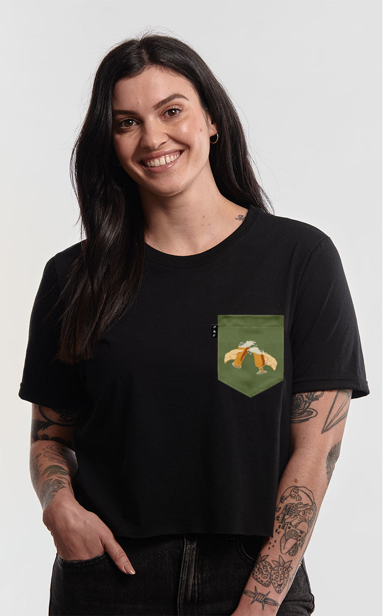 T-shirt « crop top » à poche Reste une pinte