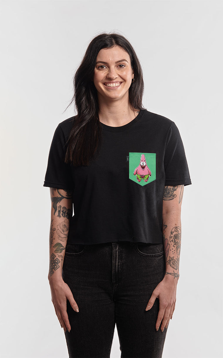 T-shirt « crop top » à poche pour femme avec poche La roche voisine ^ 