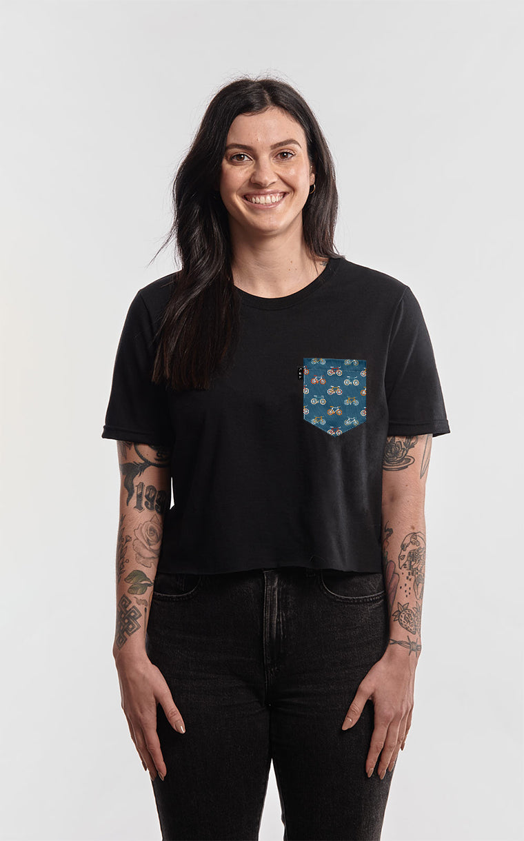 T-shirt « crop top » à poche Sans les mains