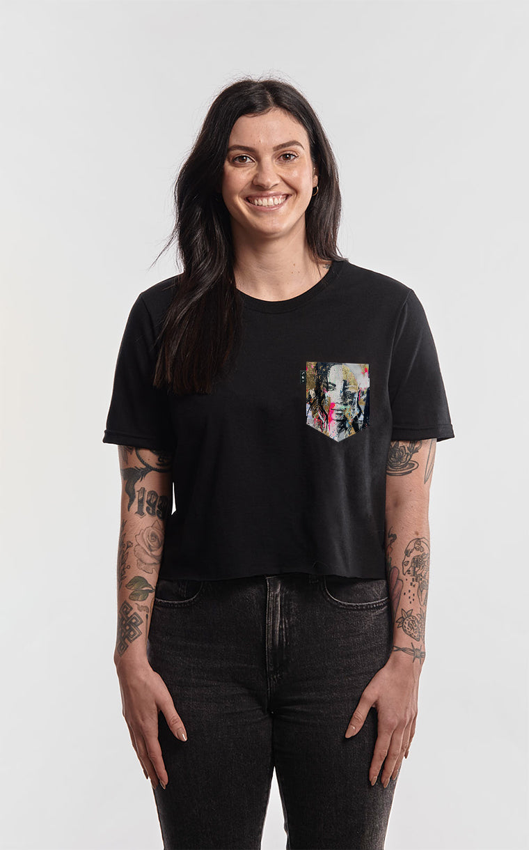 T-shirt « crop top » à poche pour femme avec poche Wildside ^ 