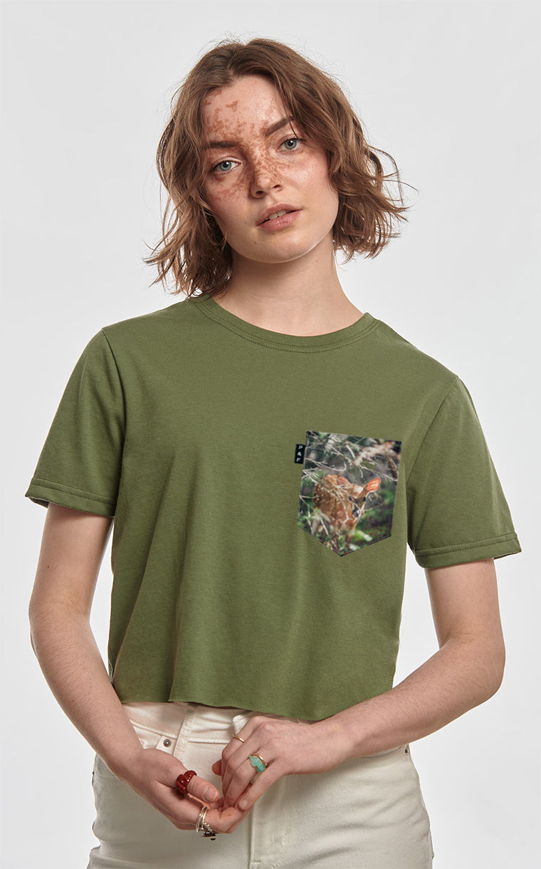 T-shirt « crop top » à poche Bambi