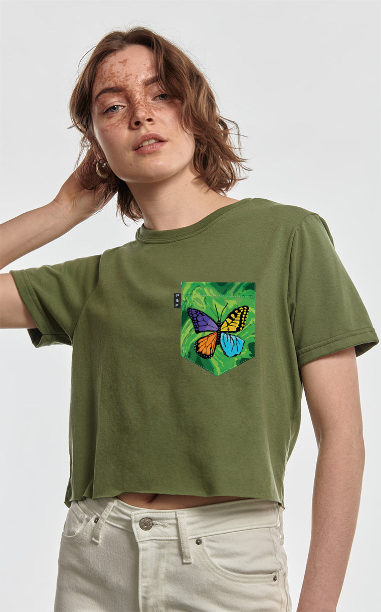 Crop top t-shirt with pocket To each his own color - Intellectual Disability Week