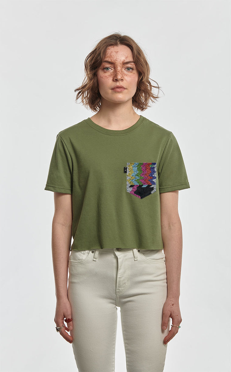 T-shirt « crop top » à poche Au 3