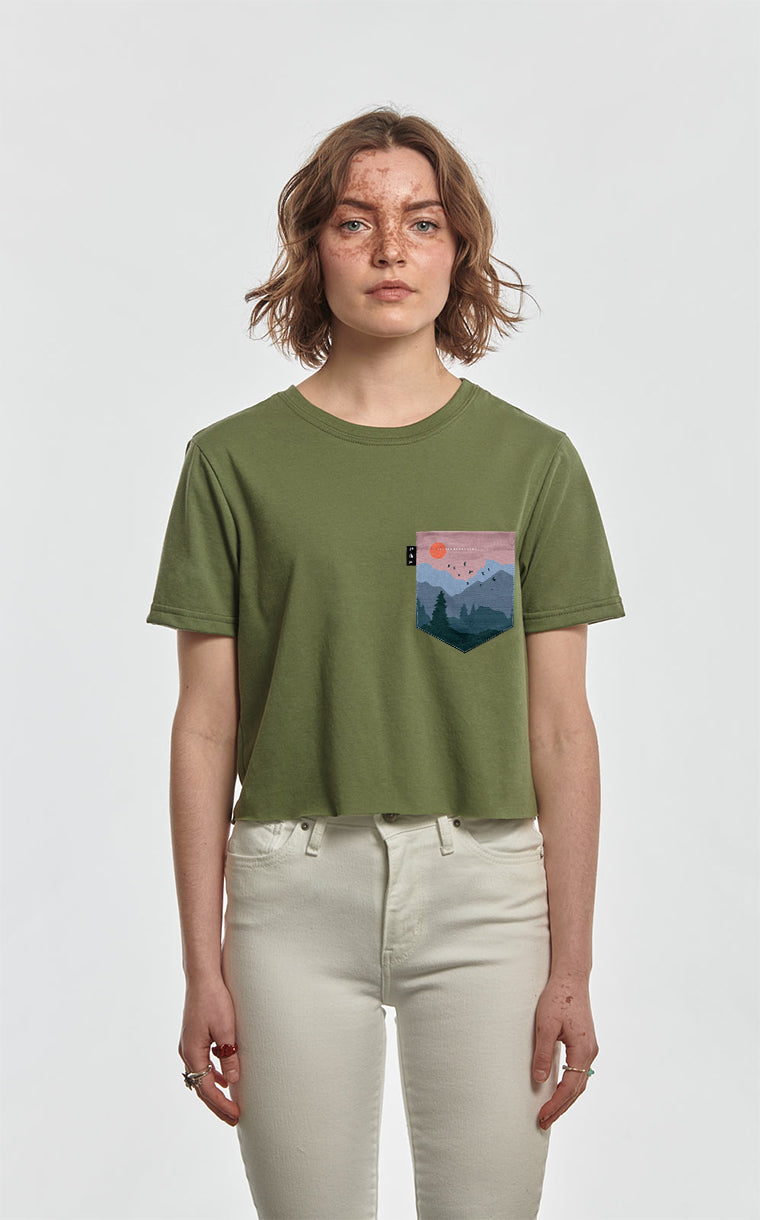 Brokeback Mountain Pocket Crop Top T-Shirt