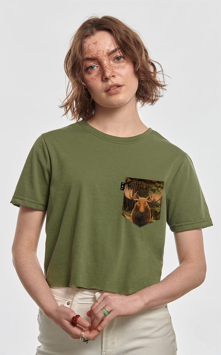 Buck Pocket Crop Top T-Shirt by Élan 2000