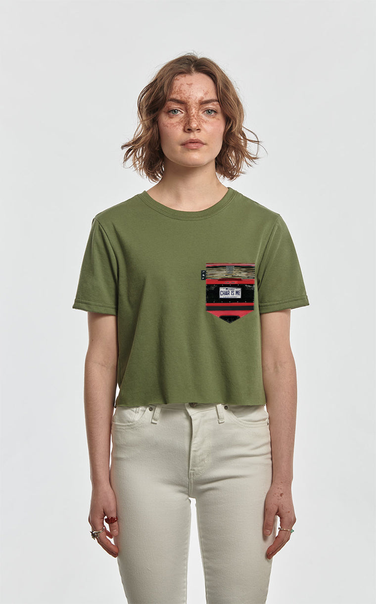 Char is Me Pocket Crop Top T-Shirt