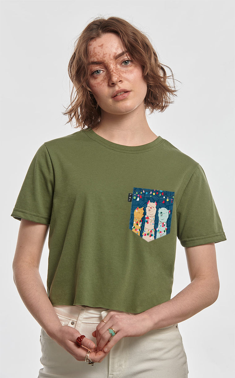 Como te llama pocket crop top t-shirt