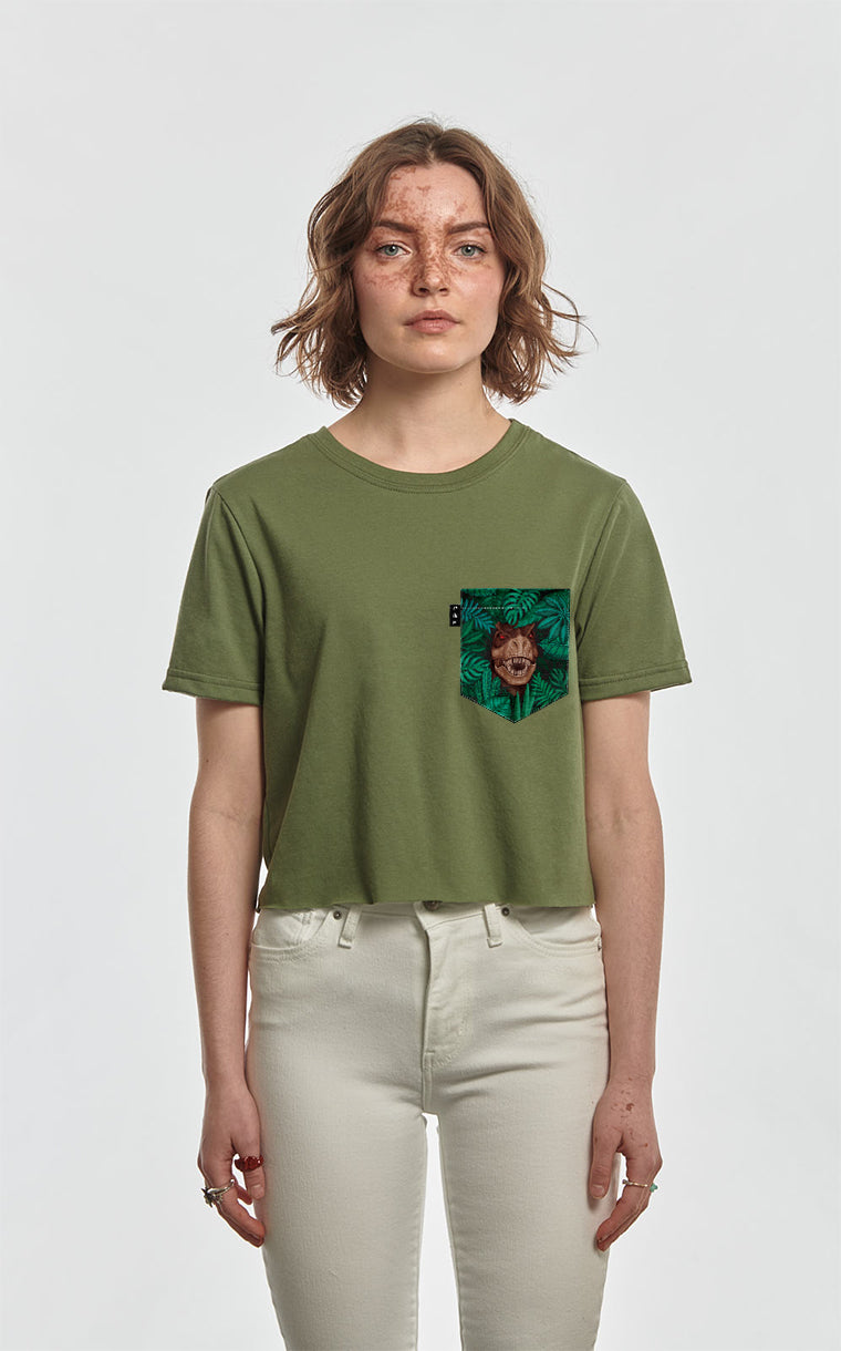 Dino Clavet Pocket Crop Top T-Shirt