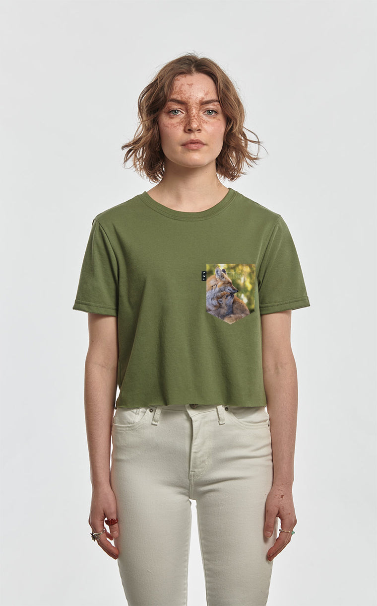 T-shirt « crop top » à poche Doux comme un regard